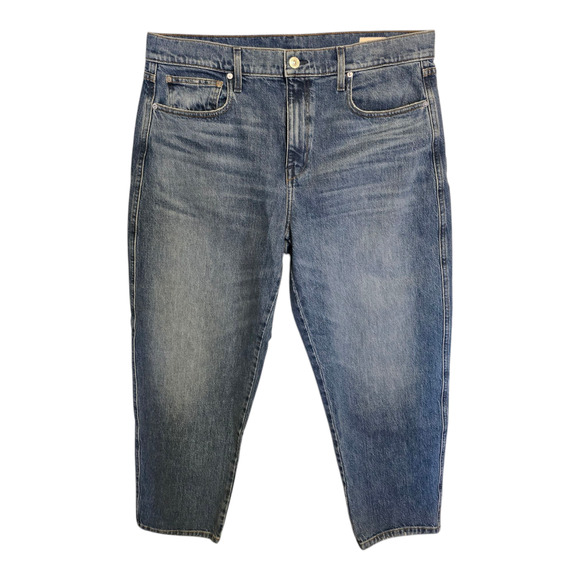 AYR Jeans Womens Size 33 Blue The Beat Drop High Rise Cropped Barrel Casual - Picture 1 of 11